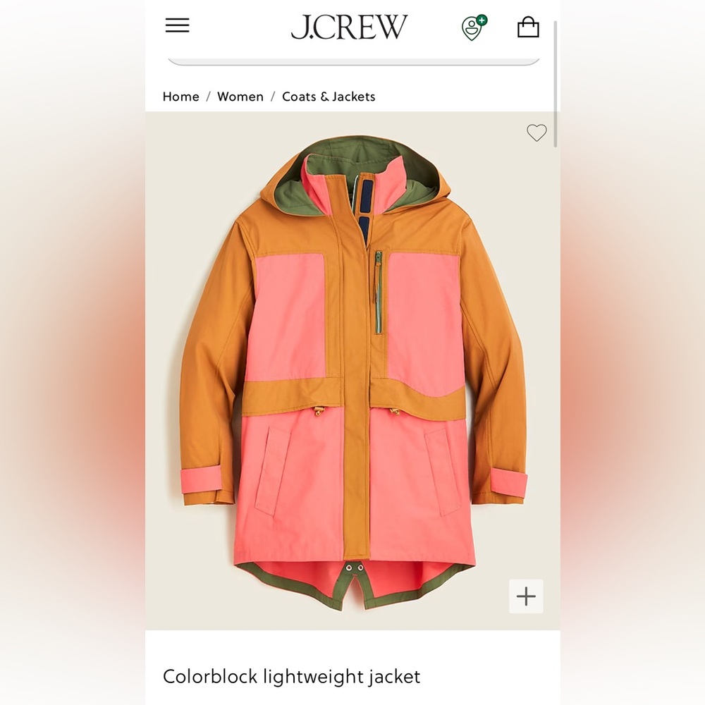 JCrew lightweight color block jacket size XS